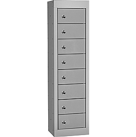 Stellar Probe Antibacterial 8 Compartment Personal Effects Lockers with Hasp and Staple Lock - Lockers & Cloakroom