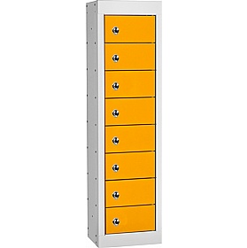 Stellar Probe Antibacterial 8 Compartment Personal Effects Lockers with Hasp and Staple Lock - Lockers & Cloakroom
