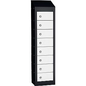 Stellar Probe Antibacterial Sloping Top 8 Compartment Personal Effects Lockers with Cam Lock