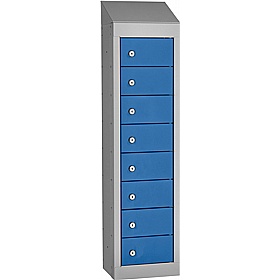 Stellar Probe Antibacterial Sloping Top 8 Compartment Personal Effects Lockers with Cam Lock - Lockers & Cloakroom