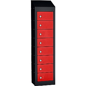 Stellar Probe Antibacterial Sloping Top 8 Compartment Personal Effects Lockers with Cam Lock - Lockers & Cloakroom