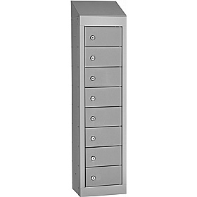 Stellar Probe Antibacterial Sloping Top 8 Compartment Personal Effects Lockers with Cam Lock - Lockers & Cloakroom
