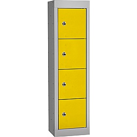 Stellar Probe Equinox Antibacterial 4 Compartment Personal Effects Lockers with Hasp and Staple Lock