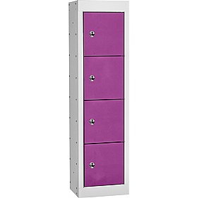 Stellar Probe Equinox Antibacterial 4 Compartment Personal Effects Lockers with Hasp and Staple Lock - Lockers & Cloakroom