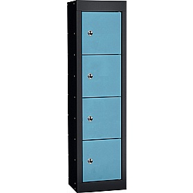 Stellar Probe Equinox Antibacterial 4 Compartment Personal Effects Lockers with Hasp and Staple Lock - Lockers & Cloakroom
