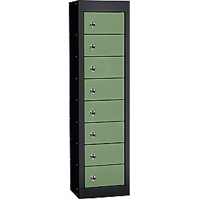 Stellar Probe Equinox Antibacterial 8 Compartment Personal Effects Lockers with Hasp and Staple Lock - Lockers & Cloakroom