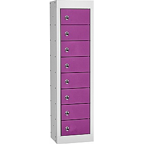 Stellar Probe Equinox Antibacterial 8 Compartment Personal Effects Lockers with Hasp and Staple Lock - Lockers & Cloakroom