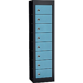 Stellar Probe Equinox Antibacterial 8 Compartment Personal Effects Lockers with Hasp and Staple Lock - Lockers & Cloakroom