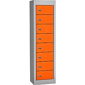 Stellar Probe Equinox Antibacterial 8 Compartment Personal Effects Lockers with Hasp and Staple Lock - Lockers & Cloakroom