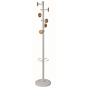 Music Woody White Office Coat Stand