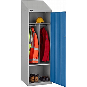 Stellar Probe Antibacterial Sloping Top 4 Compartment Crew Lockers with Hasp and Staple Lock