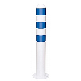 Traffic-Line EV Charging Point Protection White Steel Bollards