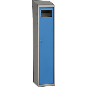 Stellar Probe Antibacterial Sloping Top Garment Collector Locker with Hasp and Staple Lock