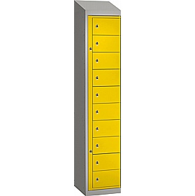 Stellar Probe Equinox Antibacterial Sloping Top Garment Dispenser Lockers with Hasp and Staple Lock