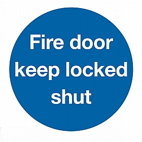 Fire Door Keep Locked Shut Self-Adhesive Signs