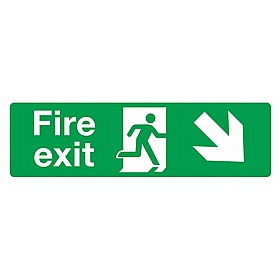 Fire Exit Down Right Self-Adhesive Signs