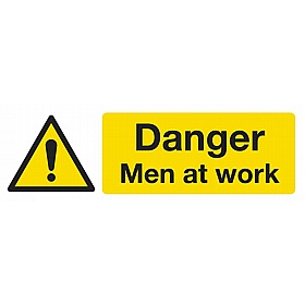 Danger Men At Work Self-Adhesive Signs