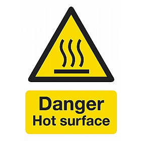 Danger Hot Surface Self-Adhesive Signs