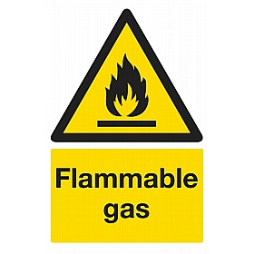 Danger Flammable Gas Self-Adhesive Signs