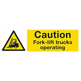 Caution Fork-Lift Truck Self-Adhesive Signs