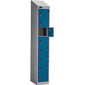 PowerBox Probe 8 Compartment Sloping Top Laptop and Tablet Charging Lockers with Hasp and Staple Lock