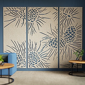 Sch! Pine Acoustic Wall Screens (3 Panels)