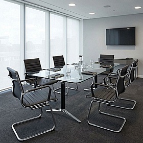 Boss Design Indi Glass Curve Meeting and Boardroom Tables