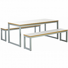 Urban Hoop Leg Dining Table and Bench Set