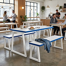 Arena A-Hoop Leg Dining Table and Bench Set