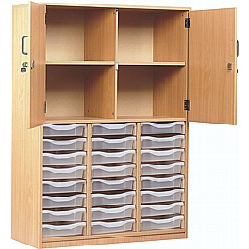 Classic Triple Column 24 Tray Shallow Open Combination Cupboards