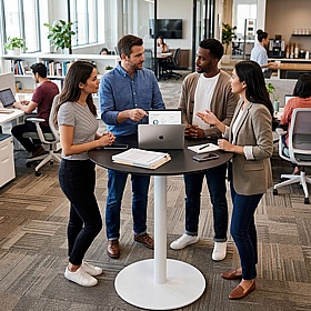 Humanscale Float Gather Round Breakout and Meeting Table