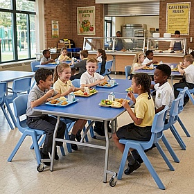 GoRoll Rectangular Mobile Folding School Dining Tables