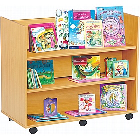 Biblio Double Sided Mobile Library Shelf Storage
