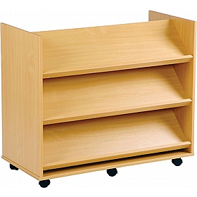 Biblio Double Sided Mobile Library 6 Angled Shelf Storage