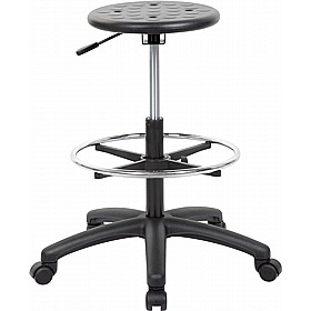 Integra Industrial Poly Work Stool with Wheels or Glides