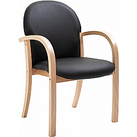 Lincoln Wooden Frame Anti Bacterial Vinyl Reception Waiting Room Chairs with Arms