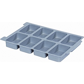 Gratnells Shallow Dove Grey Moulded Tray Insert - 8 Office Sections