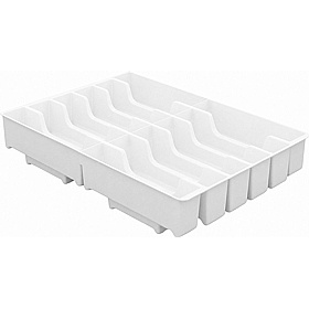 Gratnells Shallow White Moulded Tray Insert - 12 Stationery Sections - Pack of 6