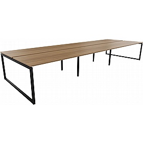 Atrex 6 Person Hoop Leg Rectangular Back to Back Bench Desks