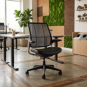 Humanscale Diffrient Smart Ocean Mesh and Leather Task Chair