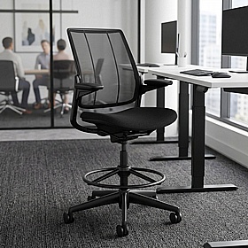 Humanscale Diffrient Smart Mesh and Fabric Draughtsman Chair